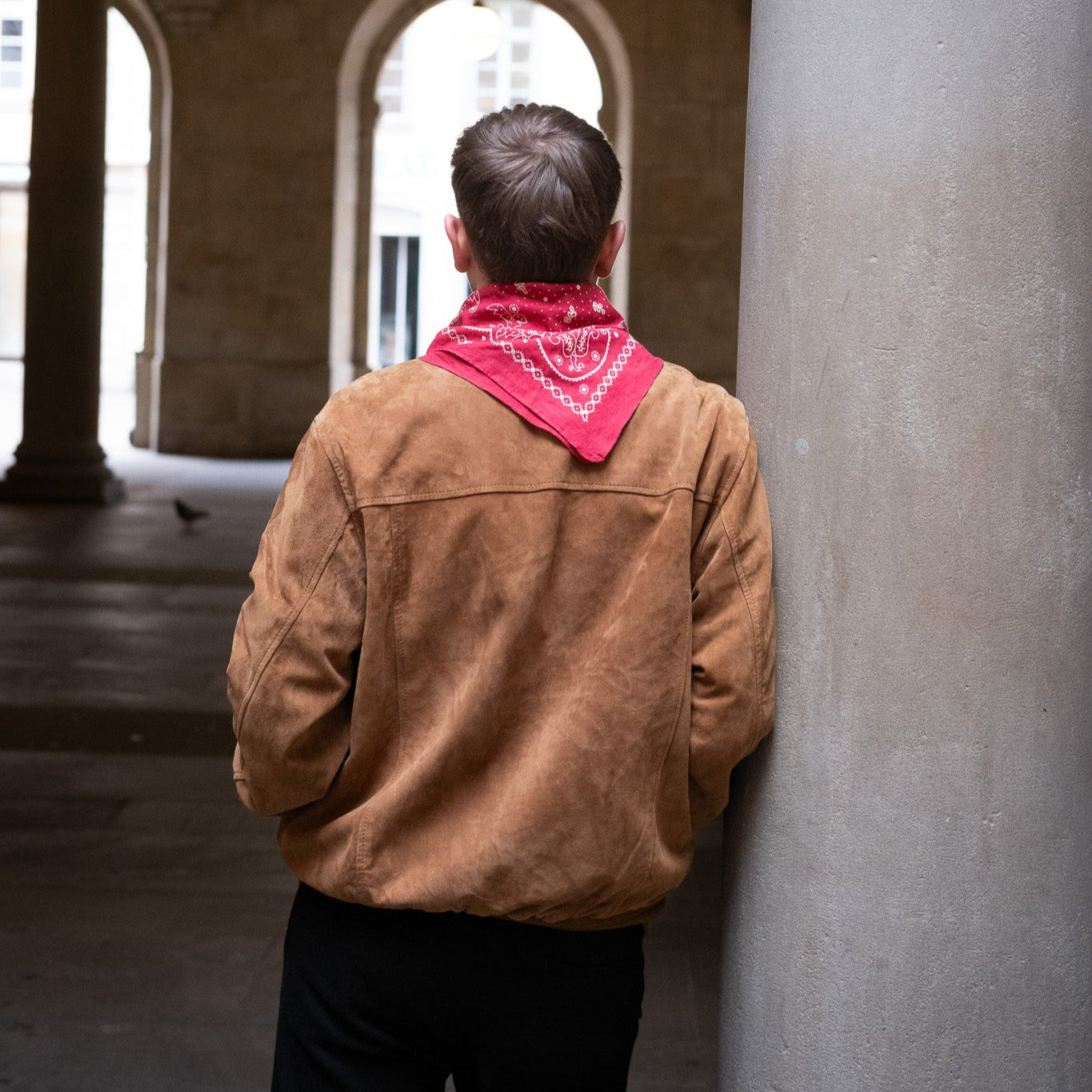 VINTAGE CAMEL SUEDE BOMBER JACKET