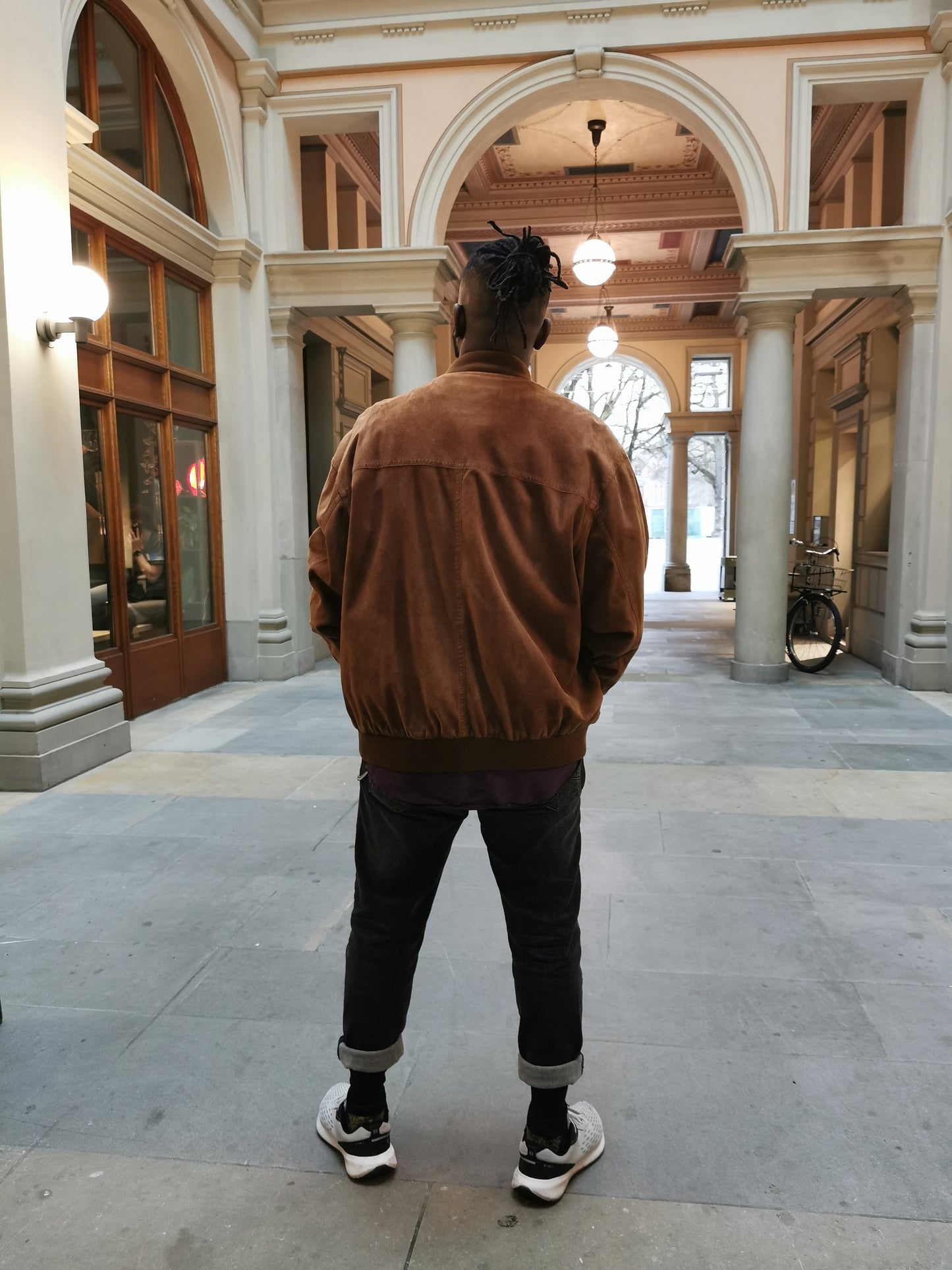 VINTAGE BROWN SUEDE BOMBER JACKET